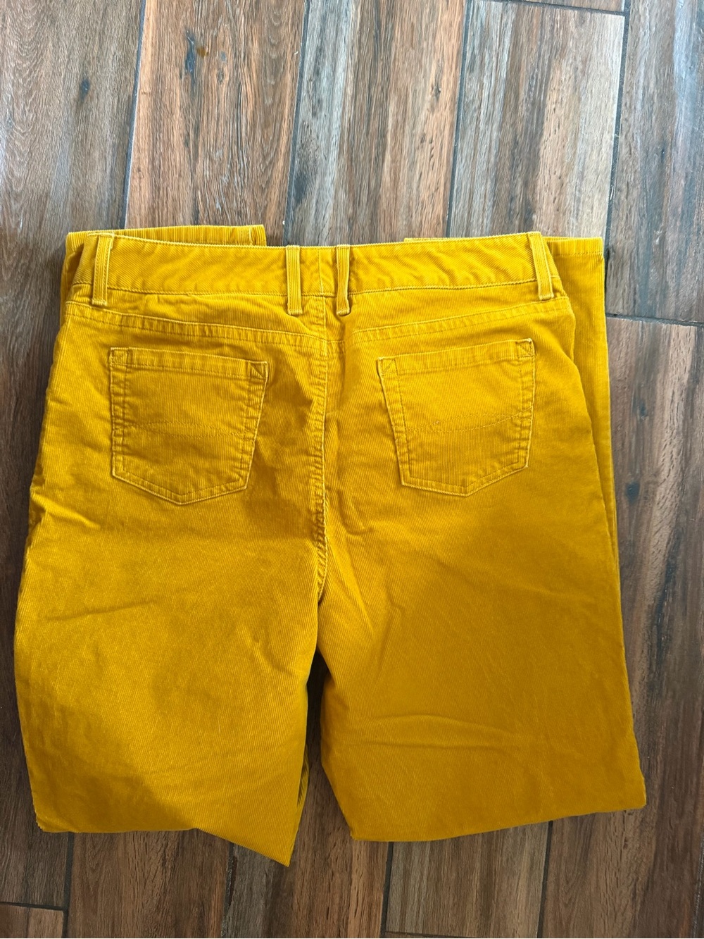 L.L.Bean corduroy pants mustard yellow straight leg 14 tall - Picture 2 of 3